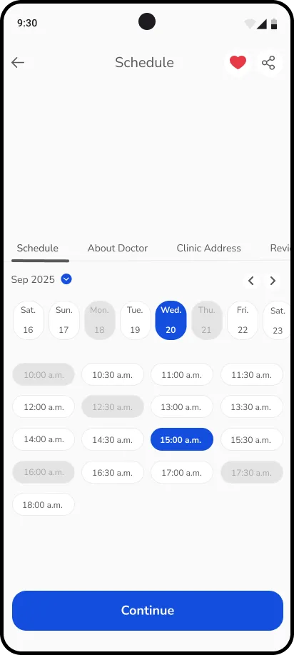 Schedule & booking